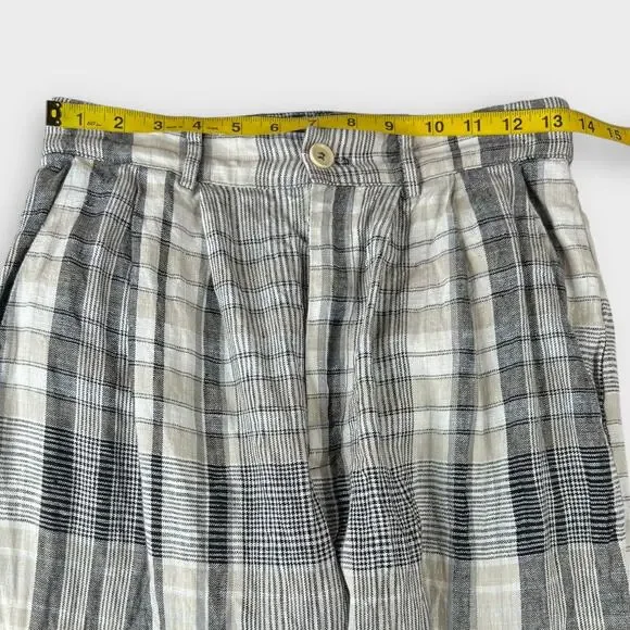 Reformation Vesta Linen Plaid Pant Chelsea Size 4 - Picture 7 of 8